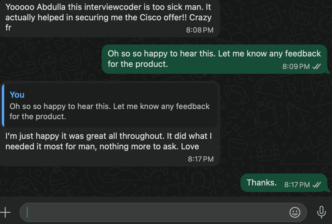 AI Interview Assistant - Anonymous User testimonial screenshot