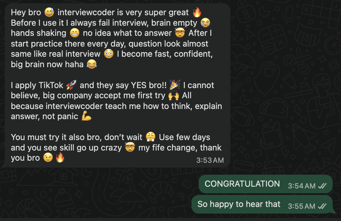 AI Interview Assistant - Anonymous User testimonial screenshot